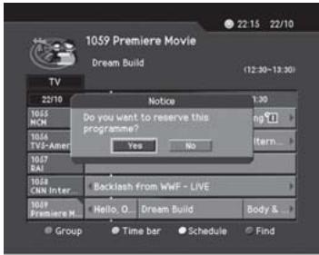 HUMAX CI-8100PVR - Reserving a Recording - 1