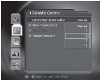 HUMAX CI-8100PVR - Setting Censorship - 1