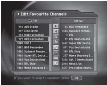 HUMAX CI-8100PVR - Edit Favourite Channels - 1