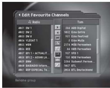 HUMAX CI-8100PVR - Rename a favourite channel list - 1