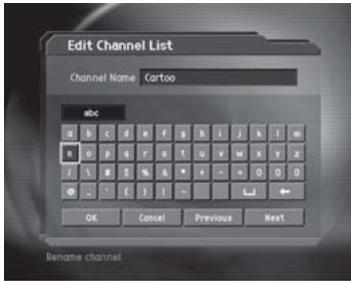 HUMAX CI-8100PVR - Rename a Channel - 2