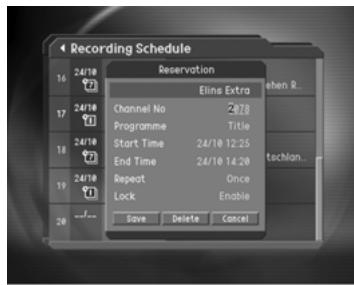 HUMAX CI-8100PVR - Adding Recording Reservations - 1