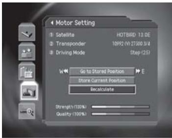 HUMAX CI-8100PVR - Motor Setting - 8