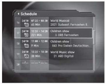 HUMAX CI-8100PVR - Schedule - 1