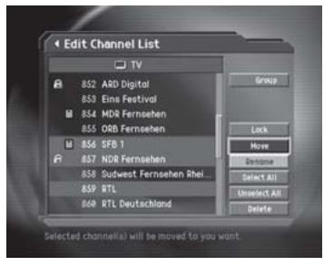 HUMAX CI-8100PVR - Move Channels - 1