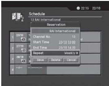 HUMAX CI-8100PVR - Editing Reserved Programme - 1