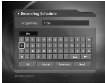 HUMAX CI-8100PVR - Changing The Name of a Recorded Programme - 1
