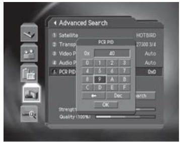 HUMAX CI-8100PVR - Video PID, Audio PID, PCR PID - 2