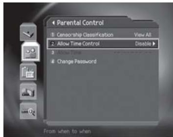 HUMAX CI-8100PVR - Setting Allow Watch Time - 1