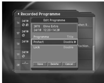HUMAX CI-8100PVR - Editing Recorded Programmes - 1