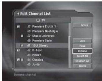 HUMAX CI-8100PVR - Rename a Channel - 1