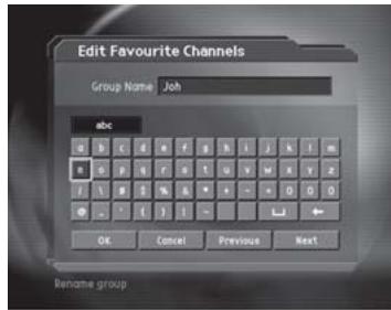 HUMAX CI-8100PVR - Rename a favourite channel list - 2