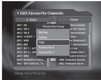 HUMAX CI-8100PVR - Select a favourite channel list - 1