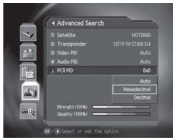 HUMAX CI-8100PVR - Video PID, Audio PID, PCR PID - 1