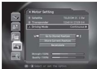 HUMAX CI-8100PVR - Motor Setting - 3