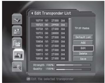 HUMAX CI-8100PVR - Edit TP List - 1