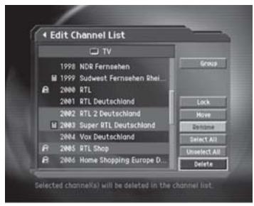 HUMAX CI-8100PVR - Delete Channels - 1