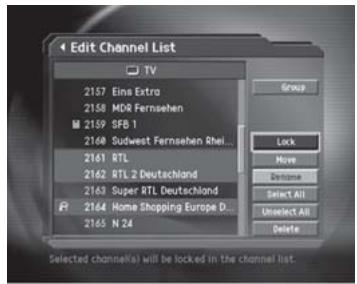 HUMAX CI-8100PVR - Lock/Unlock Channels - 1