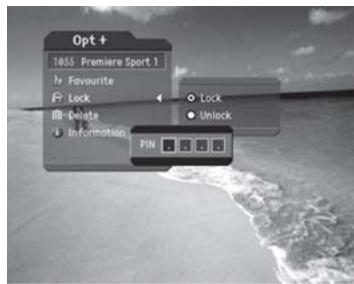 HUMAX CI-8100PVR - Lock/Unlock a Channel - 2