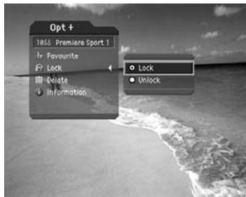 HUMAX DV-1100S - Lock/Unlock a Channel - 1