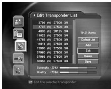 HUMAX DV-1100S - Transponder List Edit - 1