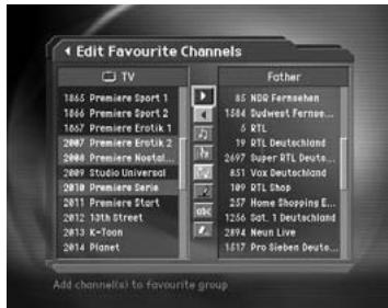 HUMAX DV-1100S - Add/Remove favourite channels - 1