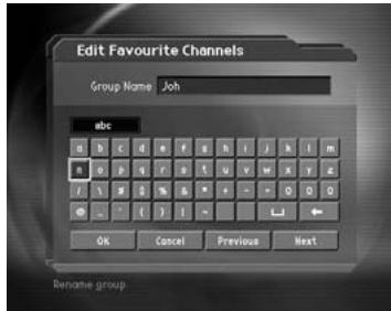 HUMAX DV-1100S - Rename a favourite channel list - 2