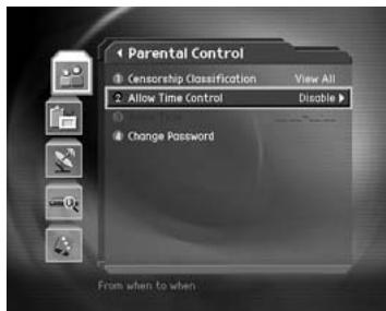HUMAX DV-1100S - Setting Allow Watch Time - 1
