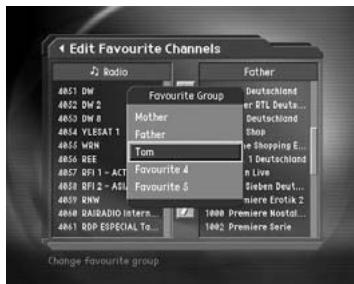 HUMAX DV-1100S - Select a favourite channel list - 1