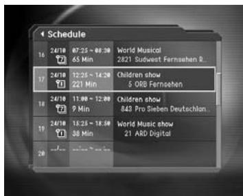 HUMAX DV-1100S - Schedule - 1