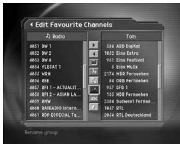 HUMAX DV-1100S - Rename a favourite channel list - 1
