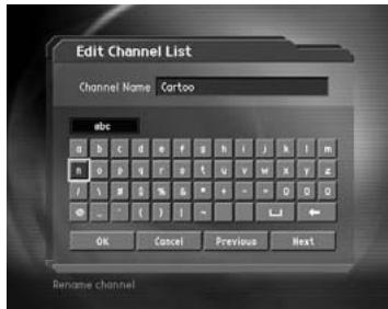 HUMAX DV-1100S - Rename a Channel - 2