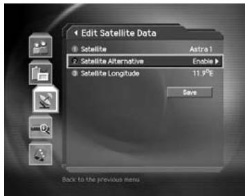 HUMAX DV-1100S - Edit Satellite Data - 2