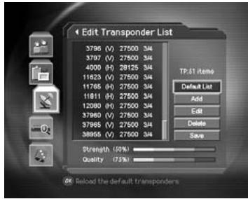 HUMAX DV-1100S - Transponder List Edit - 2
