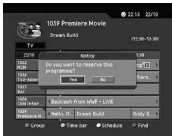 HUMAX DV-1100S - Reserving a Recording - 1