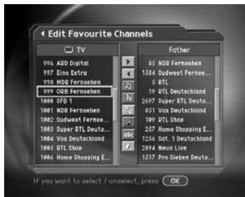HUMAX DV-1100S - Edit Favourite Channels - 1