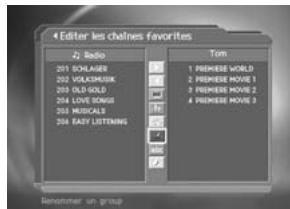 HUMAX F2-7002 - Renommer une liste de chaînes favorites - 1