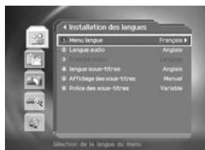 HUMAX F2-7002 - Réglage de la langue - 1