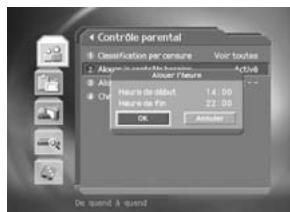 HUMAX F2-7002 - Configuration des horaires de diffusion - 2