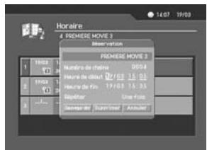 HUMAX F2-7002 - Ajout d'une réservation - 1