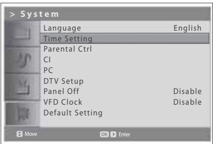 HUMAX LGB-19DTT - Setting the Time Information - 1