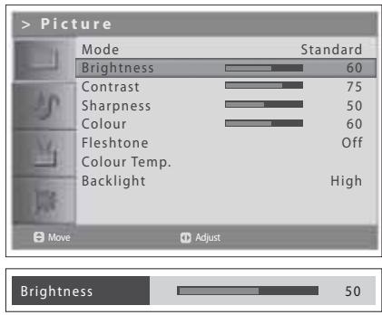 HUMAX LGB-19DTT - Customizing the Picture Settings - 1