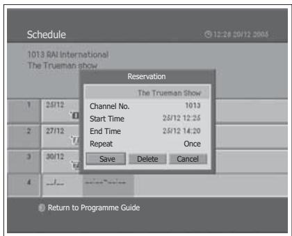 HUMAX LGB-19DTT - Editing a Reservation - 2