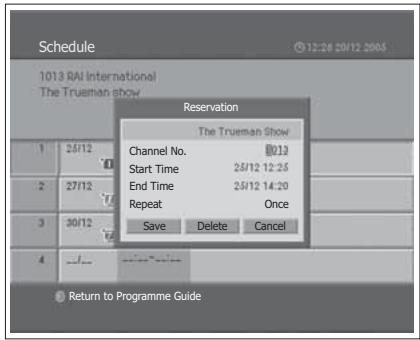 HUMAX LGB-19DTT - Editing a Reservation - 1