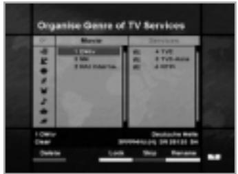 HUMAX VA-5200 - To group the services into Favourites; - 1