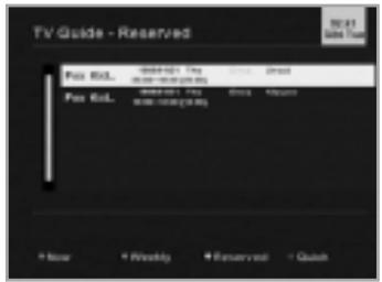 HUMAX VACI-5300 - To reserve or cancel programme reservation: - 1