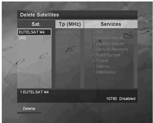 HUMAX VACI-ACE - Deleting Satellites - 1