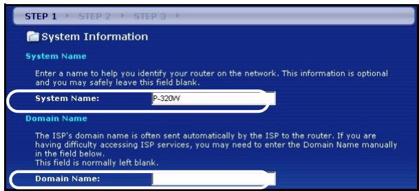 ZYXEL P-320W - STEP 1: System Information - 1