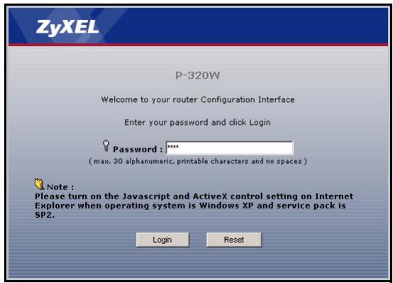 ZYXEL P-320W - Accesso allo strumento di configurazione Web - 2
