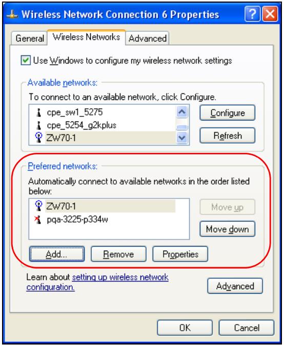 ZYXEL AG-320 - Ordering the Preferred Networks - 2